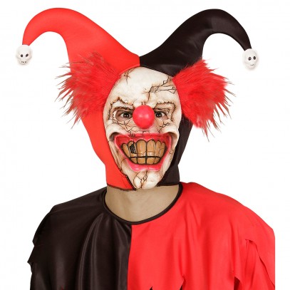 Killer Clown Halbmaske mit Haaren 1