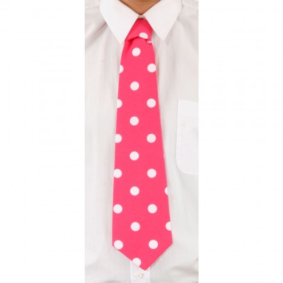 Klassische Krawatte pink mit Punkten