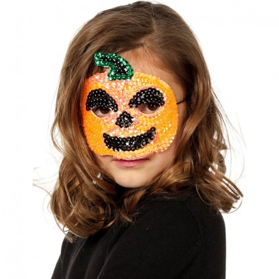 Kürbis Pailletten-Maske für Kinder