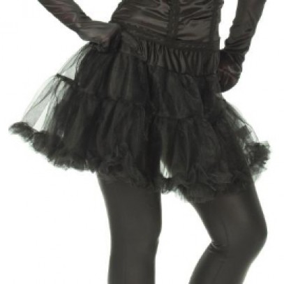 Kurzer Petticoat in schwarz für Damen