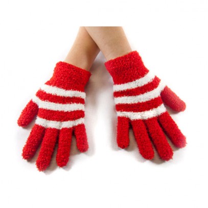 Kuschel Handschuhe rot-weiß