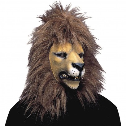 Löwenkopf Maske mit Fellbesatz