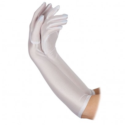 Lange Damen Handschuhe weiß