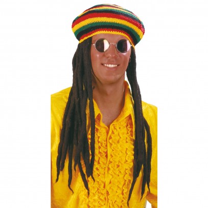 Lange Dreads mit Jamaika Mütze