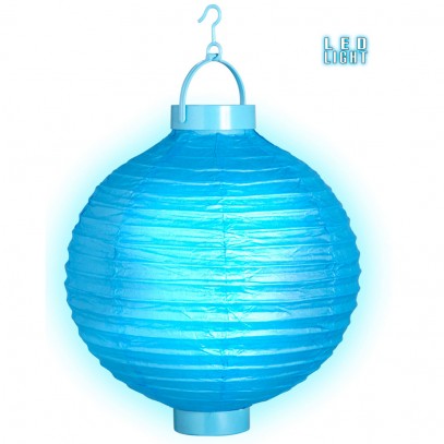LED Lampion 30cm hellblau