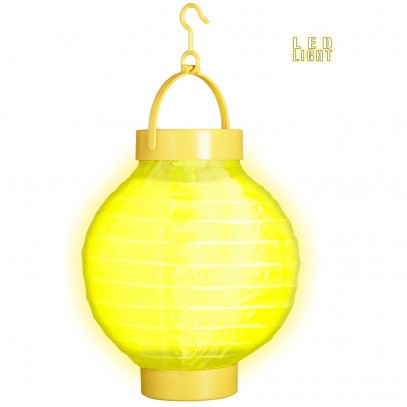LED Stoff Lampion gelb