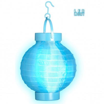 LED Stoff Lampion hellblau