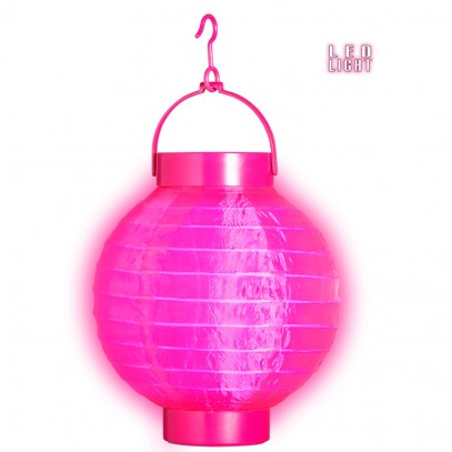 LED Stoff Lampion pink