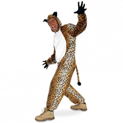 Leo Leoparden Velours Kostüm für Herren