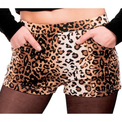 Leopard Hotpants braun