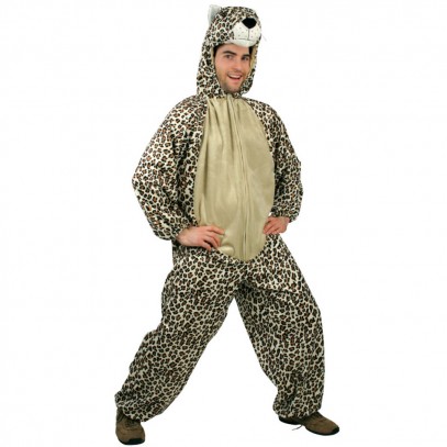 Leoparden Velours Kostüm für Herren