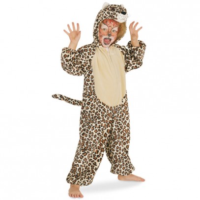 Leoparden Velours Kostüm für Kinder
