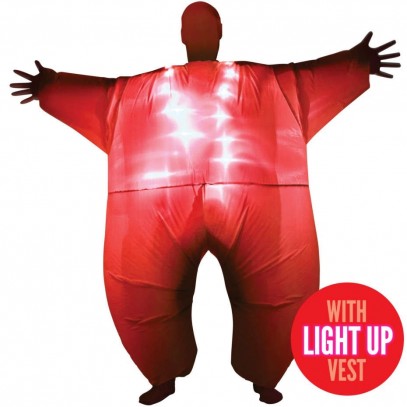 Leuchtendes MegaMorph Kostüm Aufblasbar Rot 2