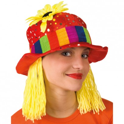 Lustiger Clown Hut mit Haaren