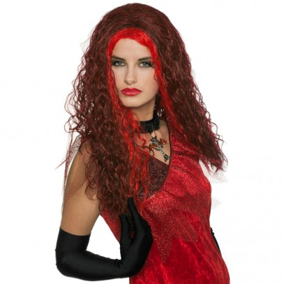 Lydia Gothic Teufel Halloween Perücke rot 