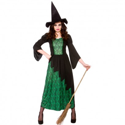 Magische Sumpfhexe Kostüm schwarz-grün