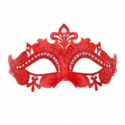 Maschera Venezia Rosso mit Glitzer und Strass 1