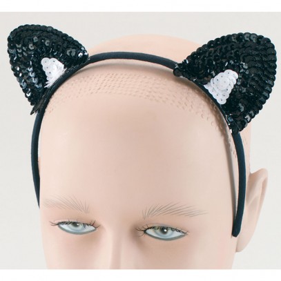 Pailletten Katzen Ohren an Haarreif