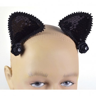 Pailletten Katzen Ohren an Haarclips