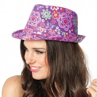 Meer aus Blumen Hut Violett