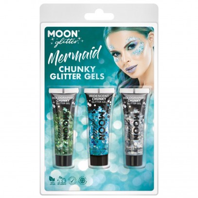 Mermaid Chunky Moon Glitter Gel Set