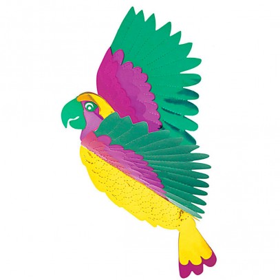 Papagei Metall 3D-Dekoration 36x28