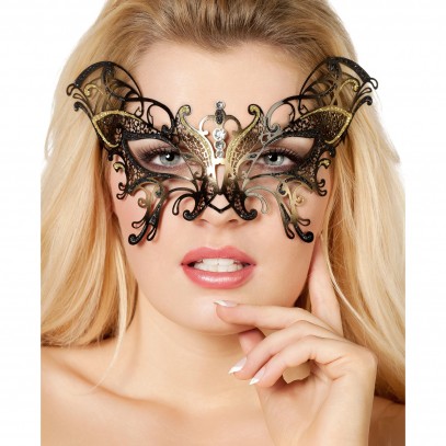 Metallene Schmetterlings Maske Gold