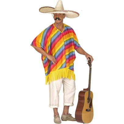 Mexikaner Kostüm bunter Poncho