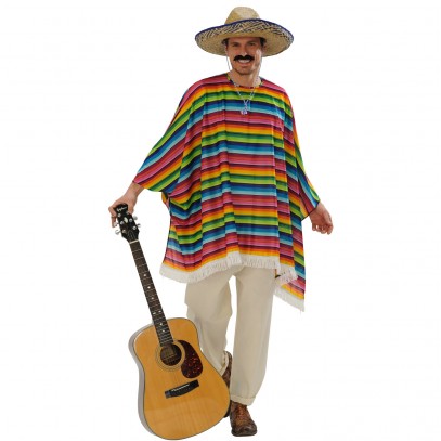 Mexikaner Poncho und Sombrero Set