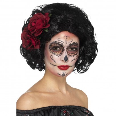 Miss Day of the Dead Puppen Perücke