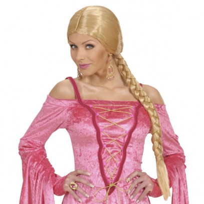 Prinzessin Mittelalter Zopf Perücke blond für Damen