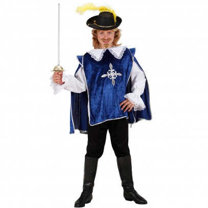 Musketier Alexandre blau Kostüm für Kinder 1