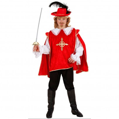 Musketier Alexandre rot Kostüm für Kinder 1