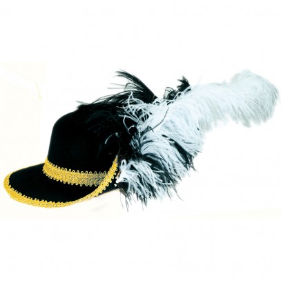 Musketier Hut aus Wollfilz schwarz-gold 1