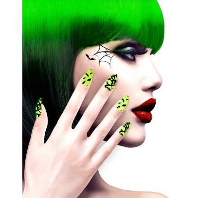 Neon Stiletto Halloween Fingernägel für Damen