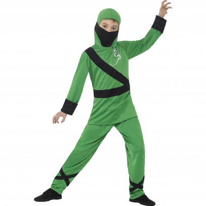 Ninja Dragon Fighter Kinderkostüm grün-schwarz