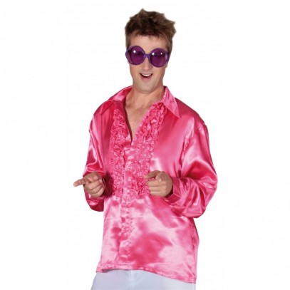 Luxus Discohemd für Herren Pink