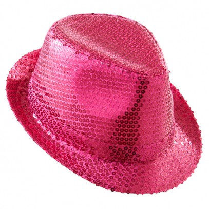 Pailletten-Hut pink