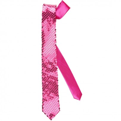 Pailletten Krawatte pink