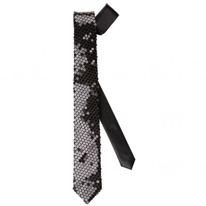 Pailletten Krawatte schwarz