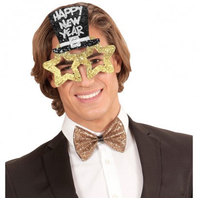 Party Brille Silvesterstar gold 1