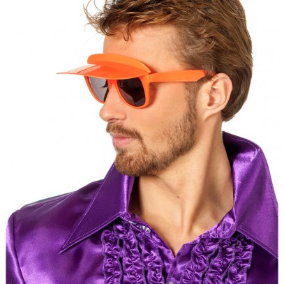 Party Sonnenbrille neon-orange mit Blende