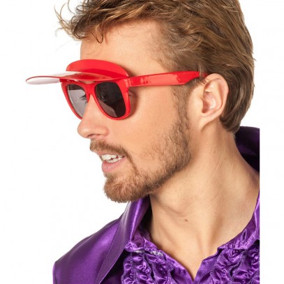 Party Sonnenbrille rot mit Blende 