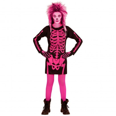 Pink Skeleton Mädchenkostüm 1
