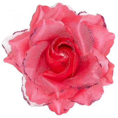 Haarspange mit pinker Rose 1