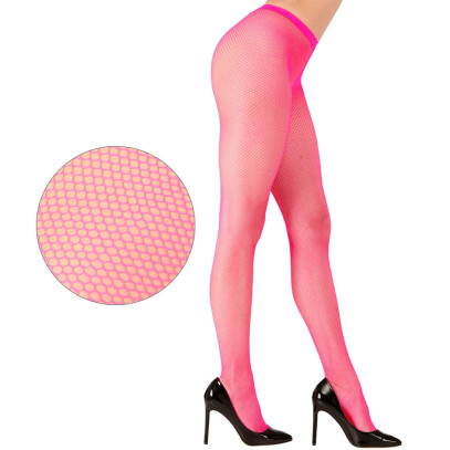 Netzstrumpfhose neon-pink für Damen