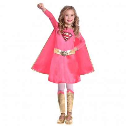 Pink Supergirl Kinderkostüm