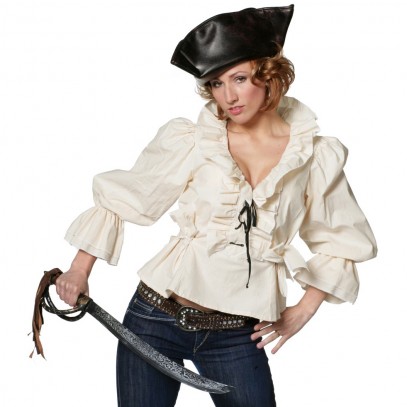Piraten Bluse beige