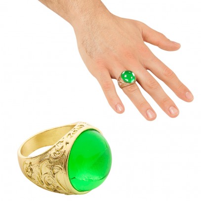 Piraten Ring mit grünem Stein
