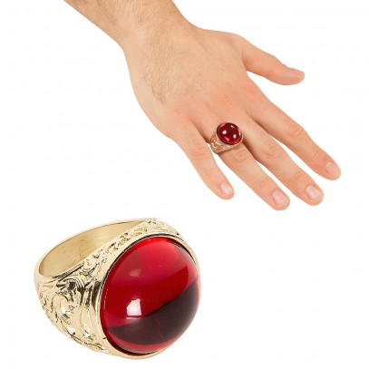 Piraten Ring mit rotem Stein